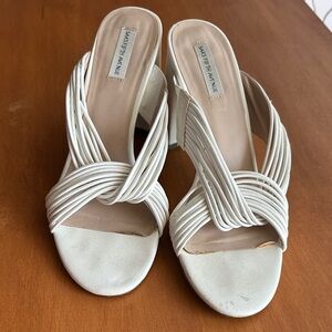 Saks Fifth Avenue White Block Heels